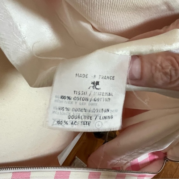 Courreges A-Line Swing Jacket Pink White Plaid Check Cotton 50s Women’s Size 4 - Picture 9 of 9